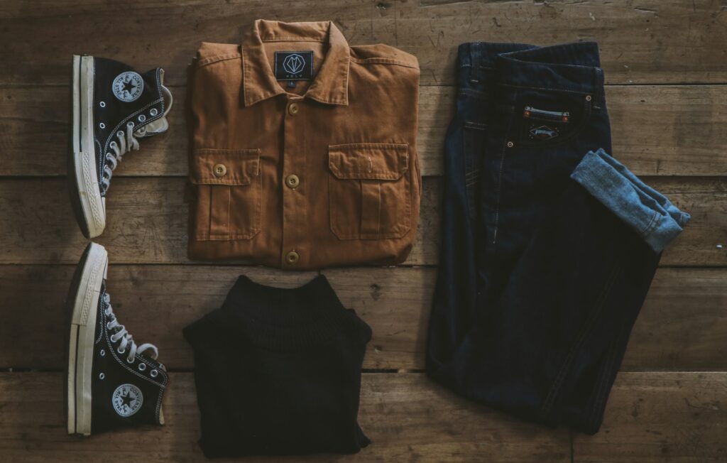 mens clothes laid out