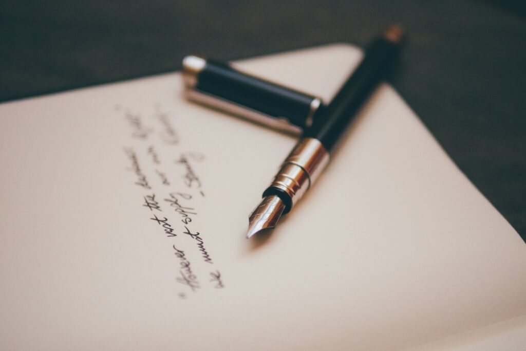 journal with pen on it
