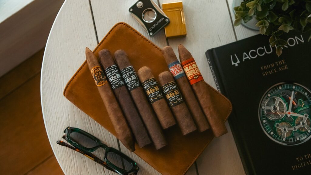 cigars on a table