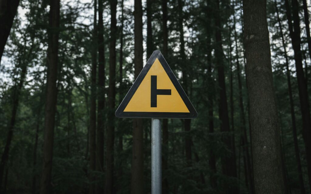 sign with angle on it