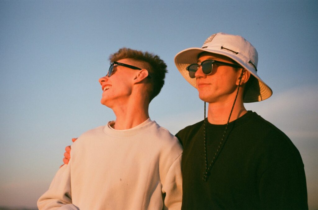 friends watching sunset