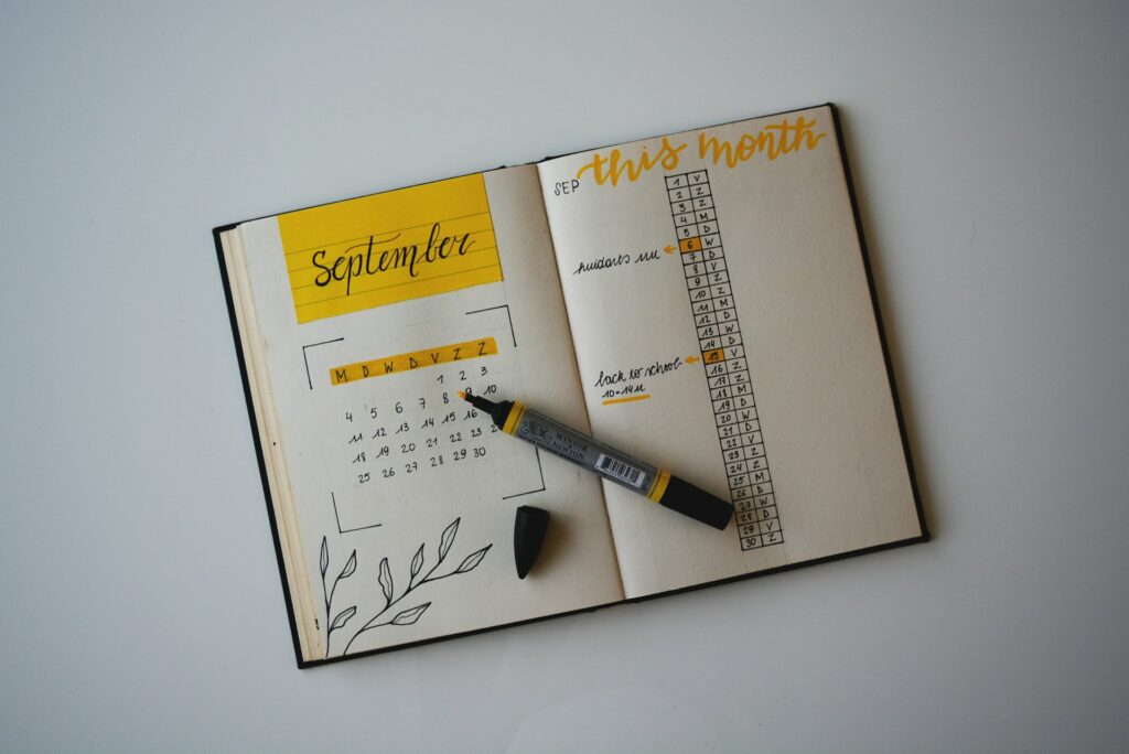 Schedules in a book