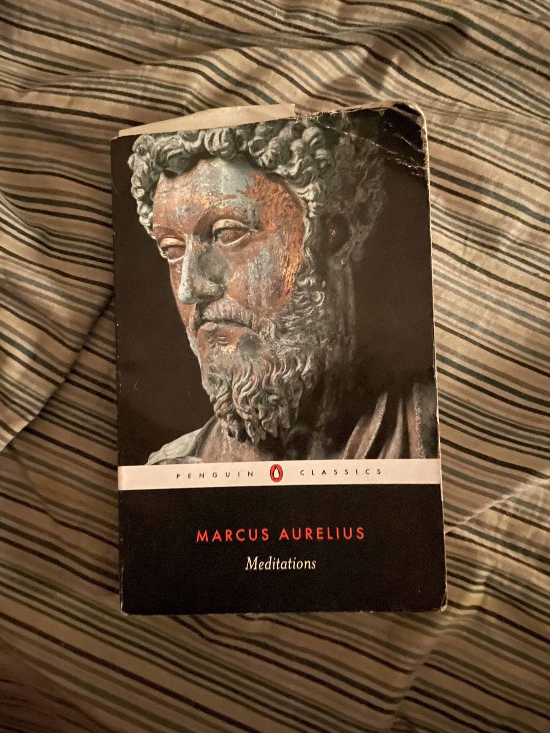 Meditations book on bed