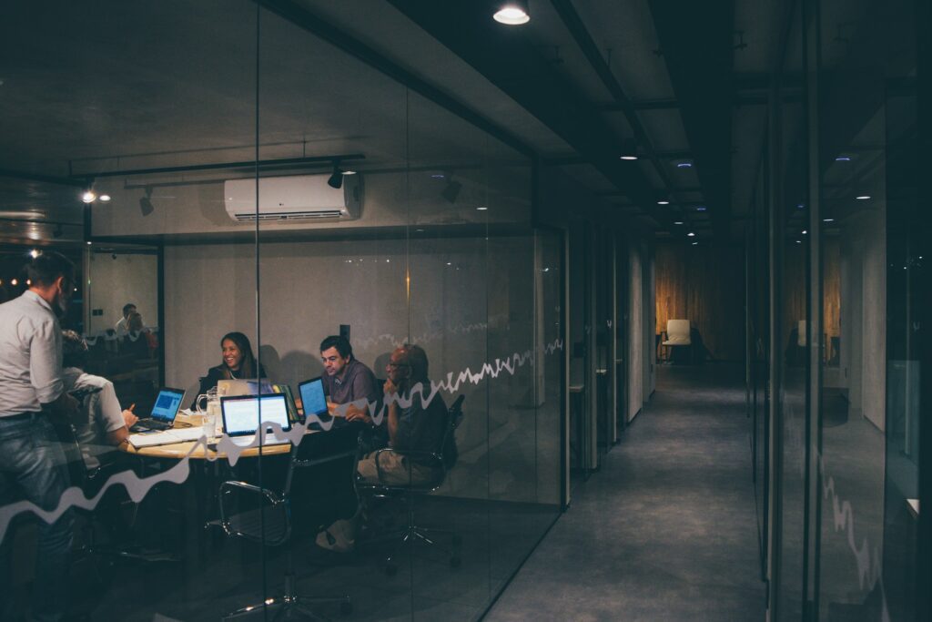 networking people in a room