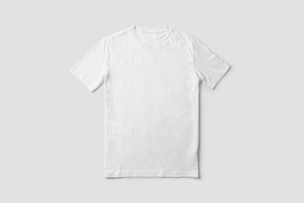 white tshirt on table