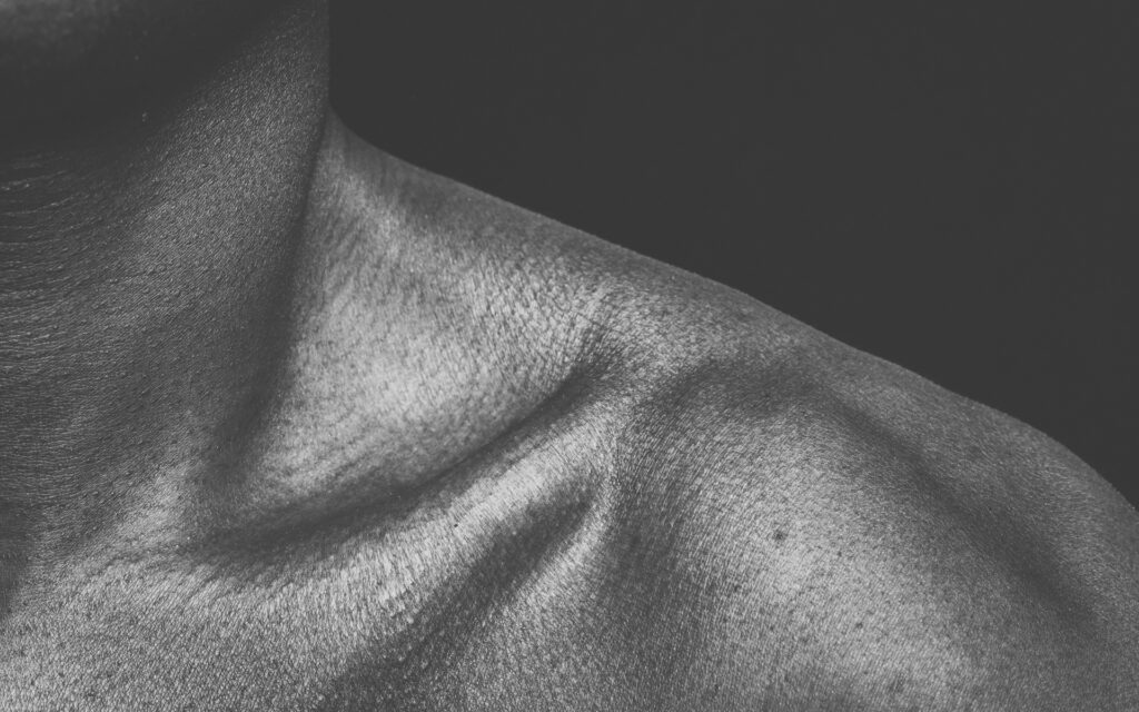 male shoulder close up