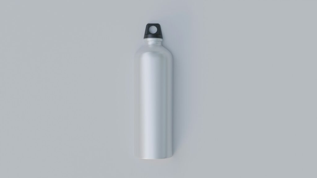 water bottle on table