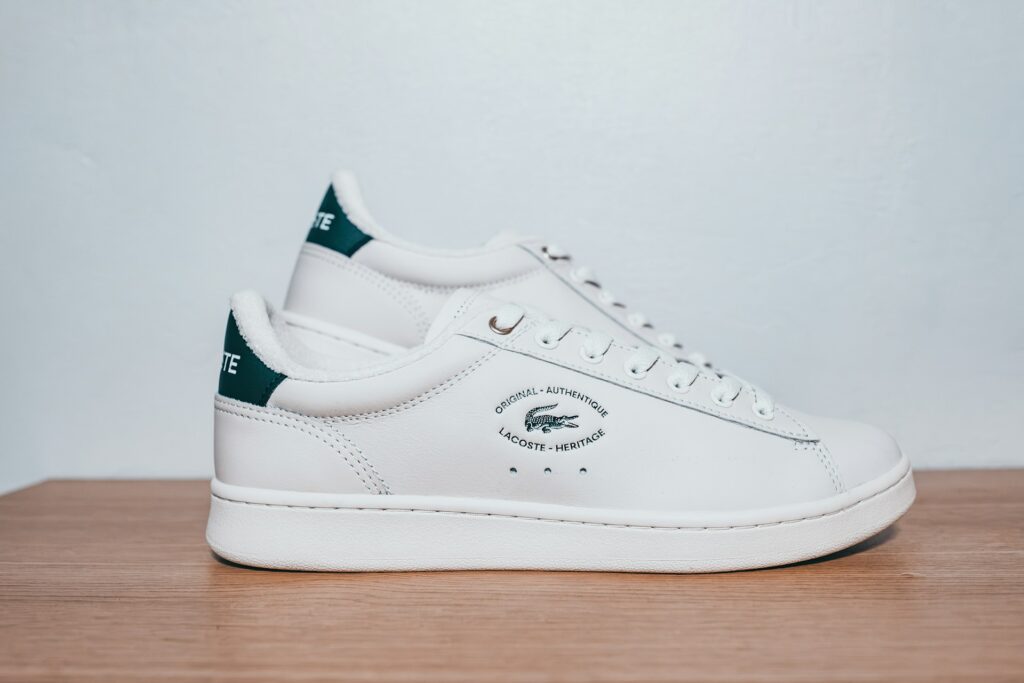White Sneakers on table