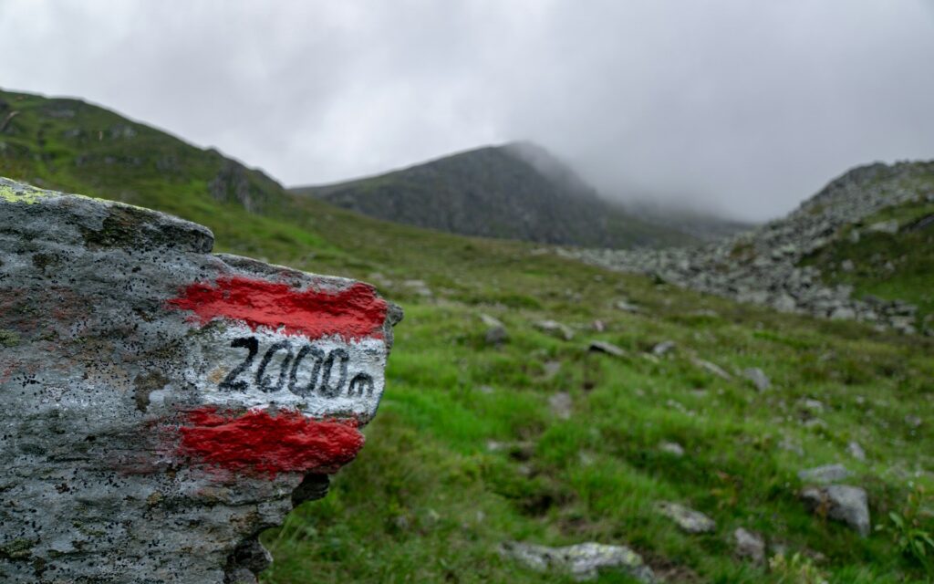 milestone on rock